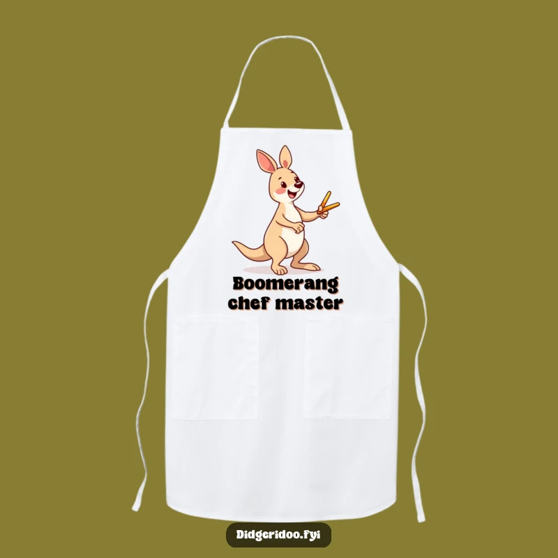Funny Kangaroo Kicking Boomerang Apron: Cook Up Laughs in the Kitchen