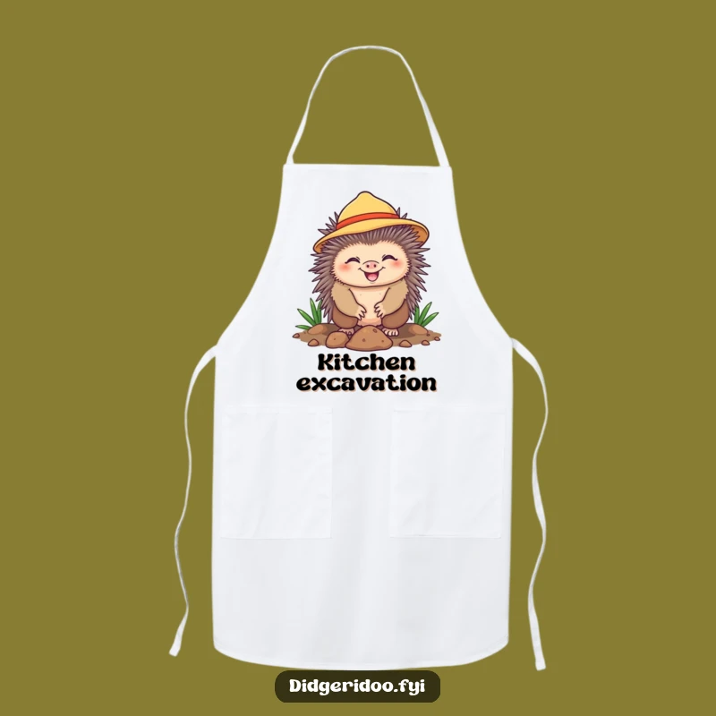 Funny Echidna Gardening Apron - Dig with Delight, Cheerful Gardener, Perfect Funny Gift!