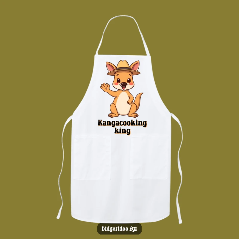 Funny Kangaroo Apron: Happy Waving Aussie, Kitchen Fun and Hilarious Gift