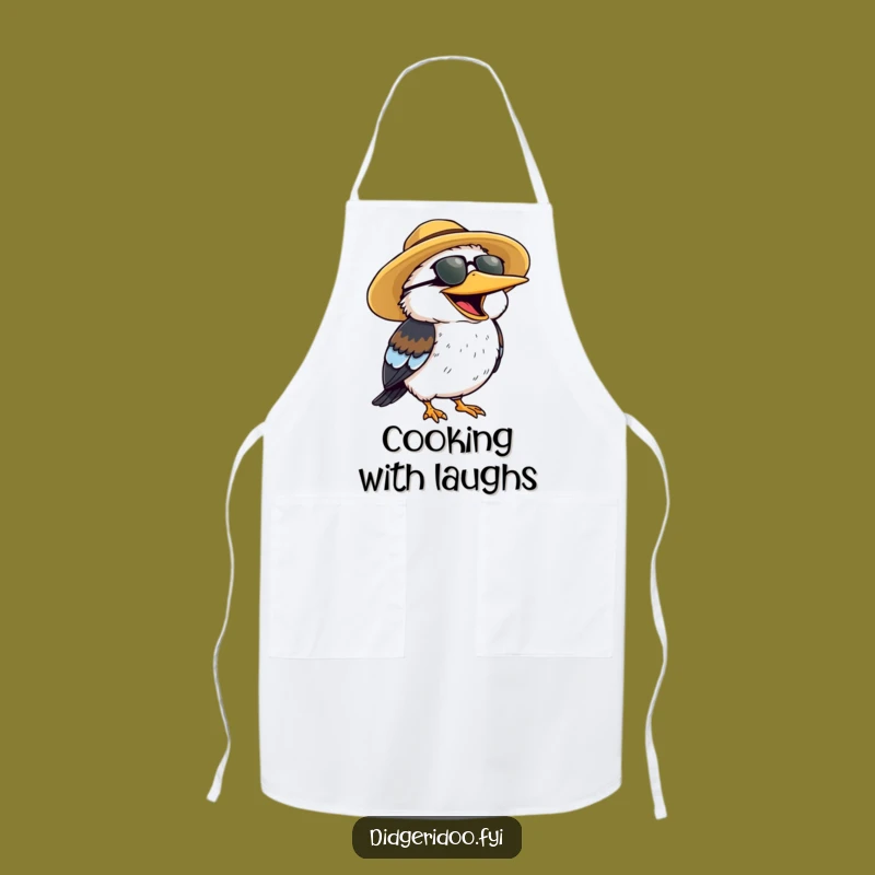 Funny Kookaburra Sun Hat Apron - Cook with Cheerful Laughter, Perfect Kitchen Funny Gift