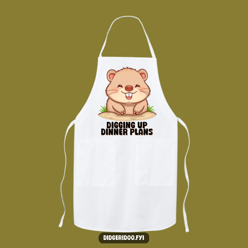 Funny Wombat Apron: Cook Up Fun with a Cheerful Grinning Chef!