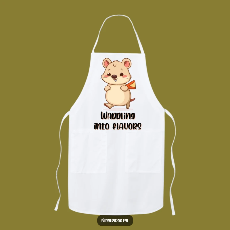 Funny Wombat Boomerang Apron: Cook Up Some Cheerful Aussie Fun!