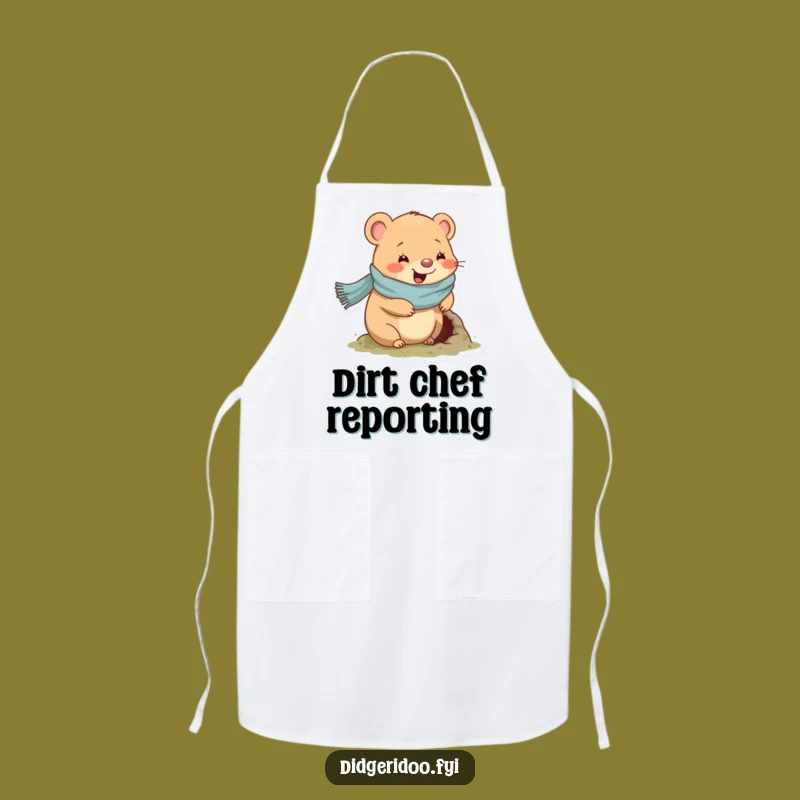 Funny Wombat Scarf Apron: Chef’s Cozy Critter Kitchen Gift