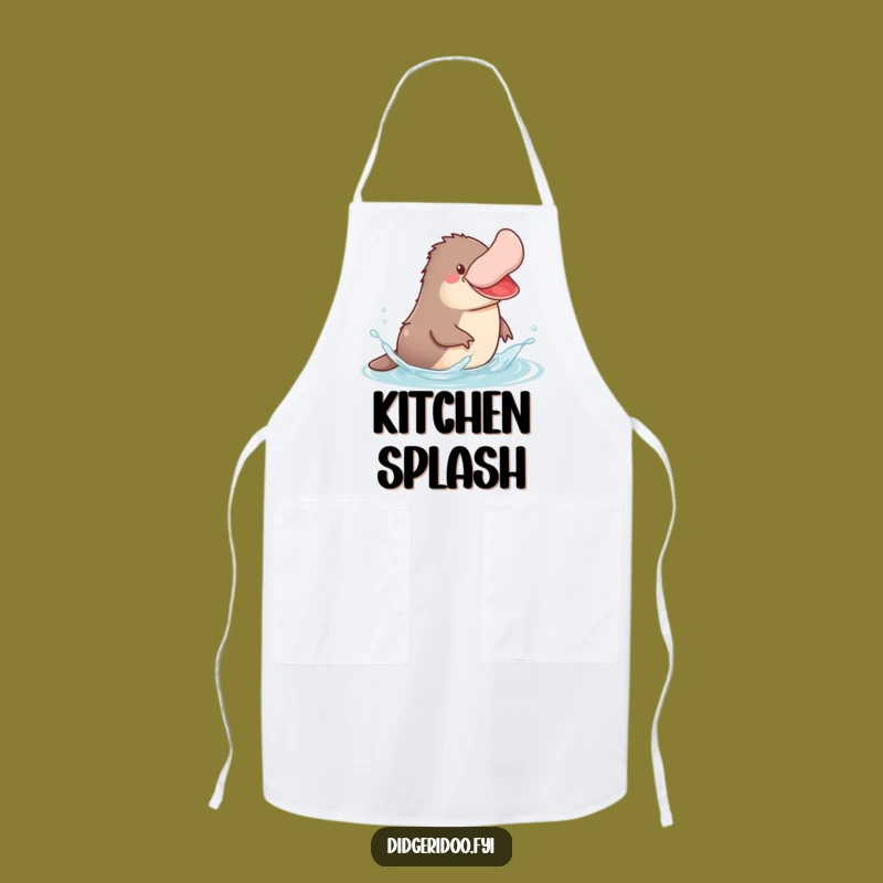 Funny Platypus Splash Apron: Jovial Water Animal Kitchen Gift