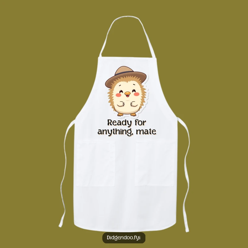 Funny Echidna Akubra Hat Apron: Cheerful Chef Character Cooking Gift