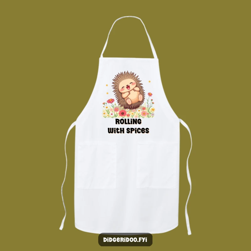 Funny Echidna Wildflower Apron: Kitchen Nature Fun, Hilarious Gift