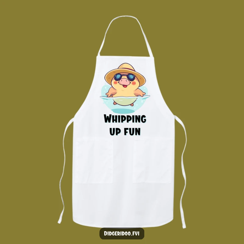 Funny Platypus Dive Sun Hat Apron: Playful Aussie Cooking Wear, Humorous Gift