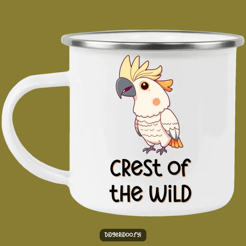 Adventure Ready Funny Cockatoo Camping Mug: Strut Your Wild Side!