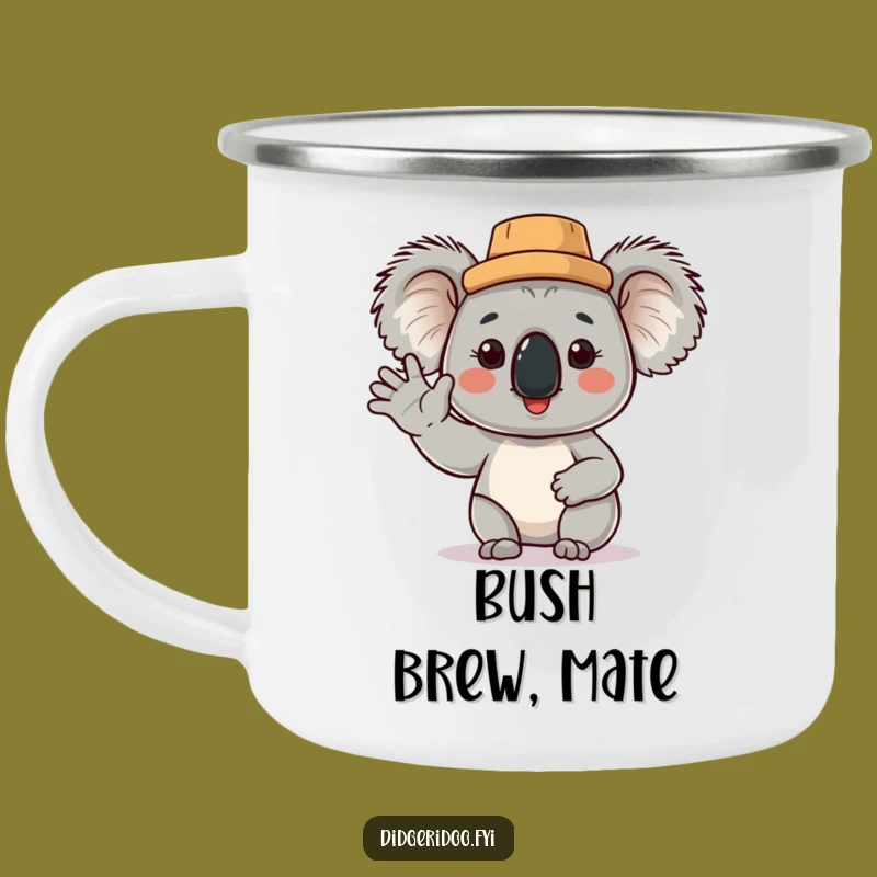 Funny Koala Cork Hat Camping Mug: Cheerful Aussie Adventure Cup, Perfect Gift