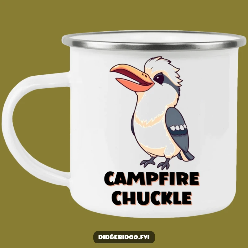 Funny Kookaburra Laugh Camping Mug: Cheerful Bird Outdoor Coffee Cup Gift