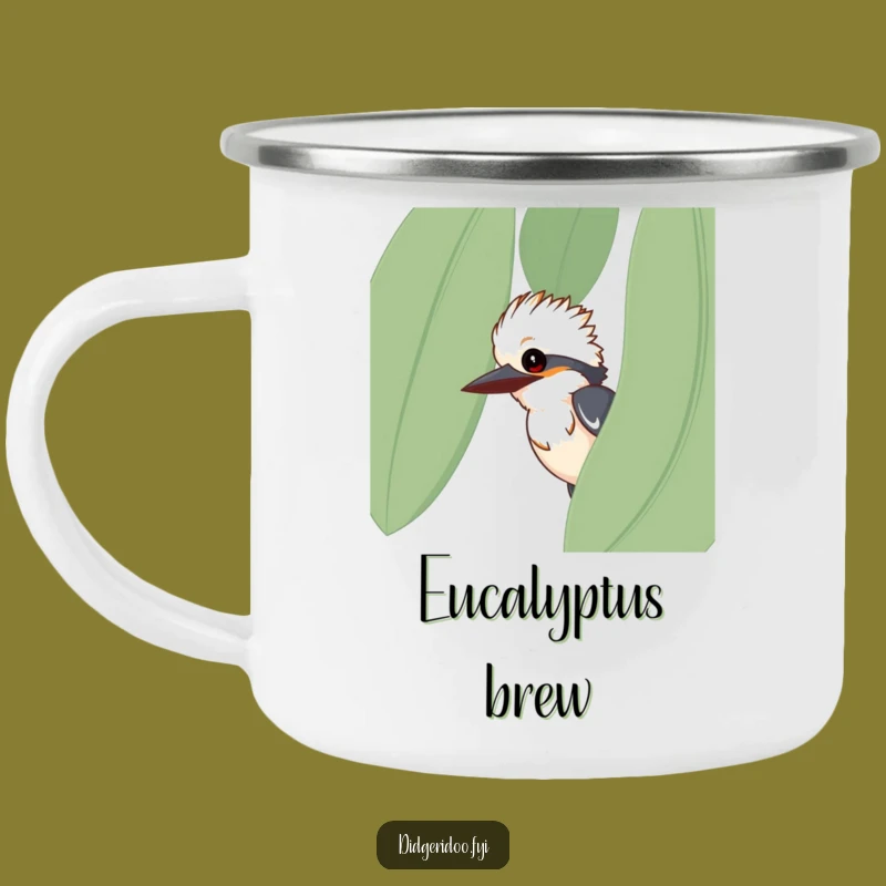 Funny Kookaburra Camping Mug - Durable Eucalyptus Bird Mug for Outdoors