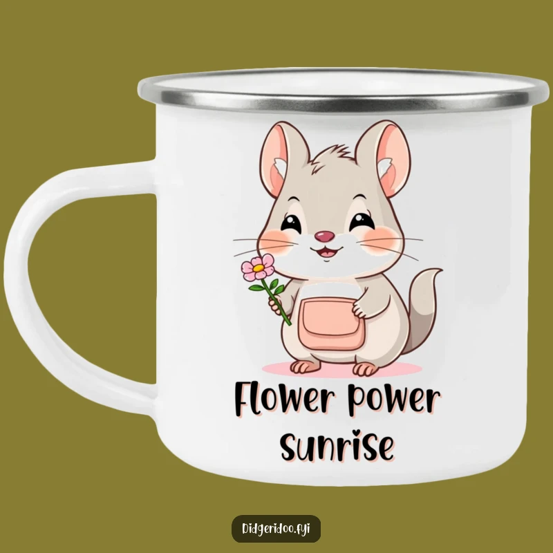 Funny Bilby Flower Camping Mug: Enjoy Your Brew with this Sweet Marsupial