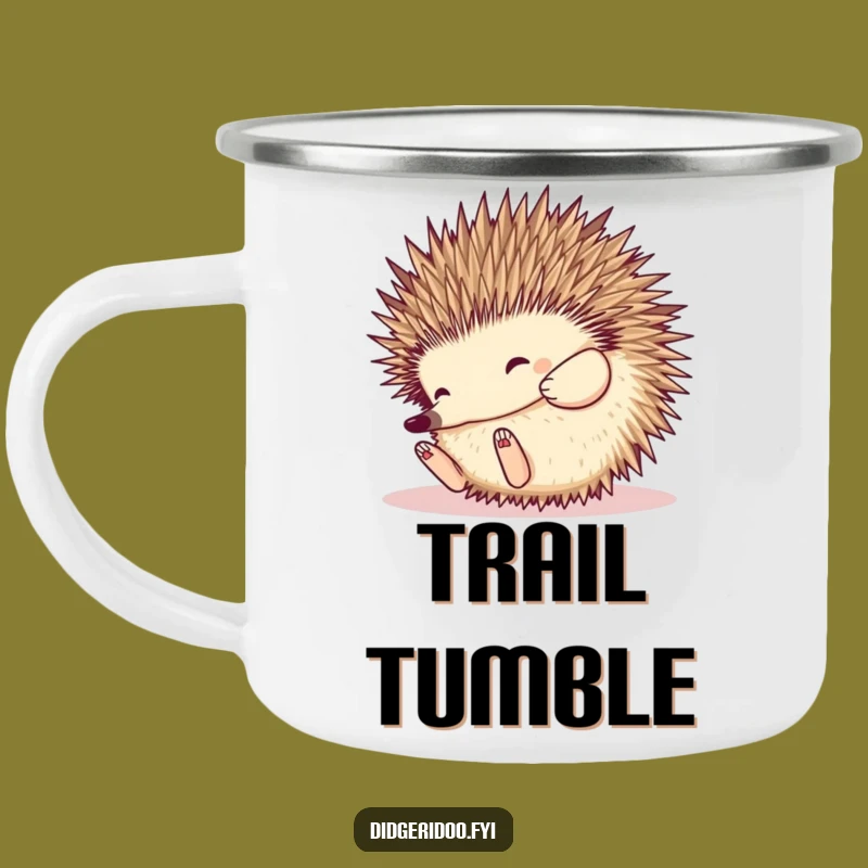 Funny Echidna Rolling Camping Mug: Playful Spiky Ball Cup, Humorous Gift