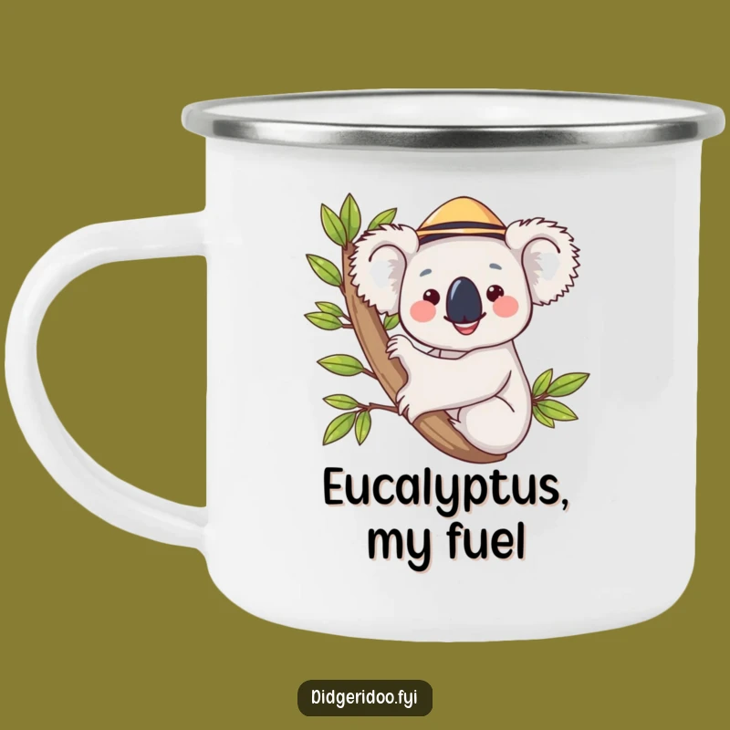 Funny Koala Hugging Eucalyptus Camping Mug, Outdoor Adventure Gift