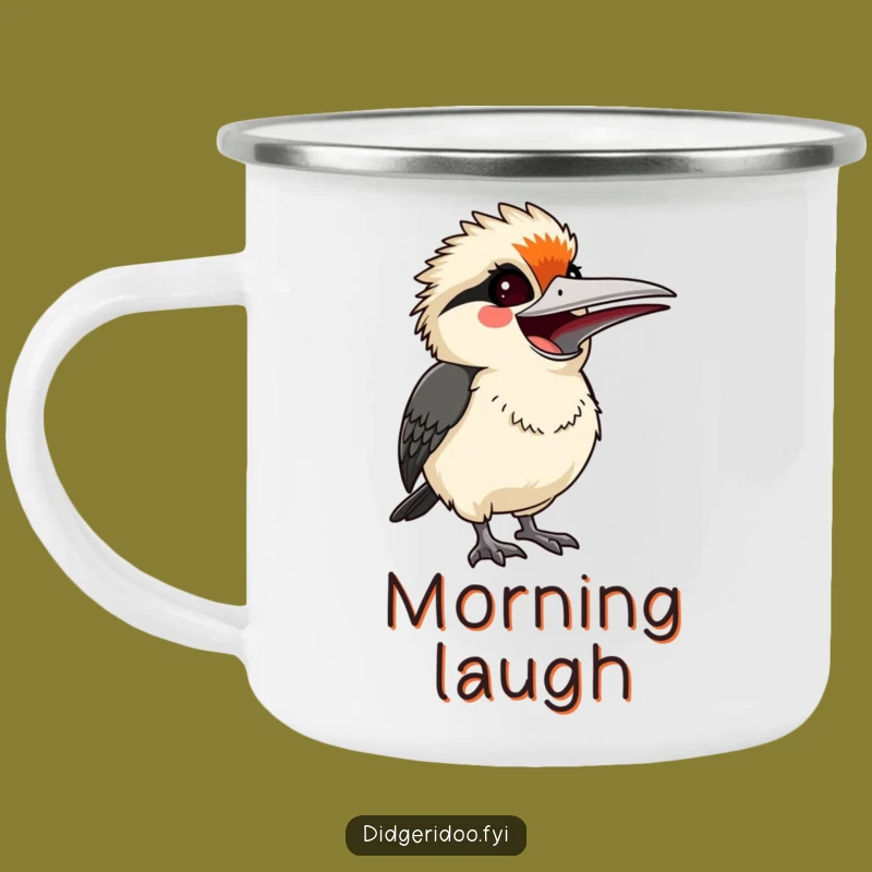 Funny Kookaburra Laugh Camping Mug: Startled Trail Buddy, Hilarious Outdoor Gift