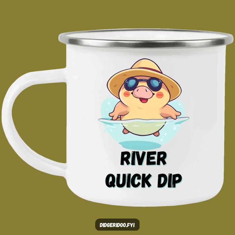 Funny Platypus Dive Sun Hat Camping Mug: Playful Aussie Adventure Cup, Gift