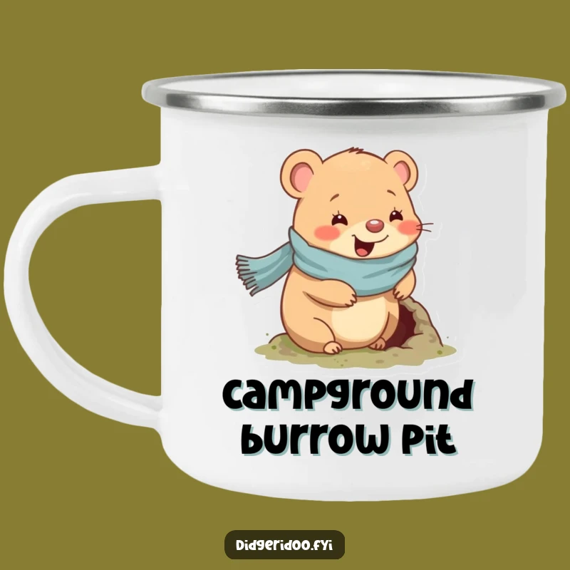 Funny Wombat Scarf Camping Mug: Adventure-Ready Cozy Critter Gift