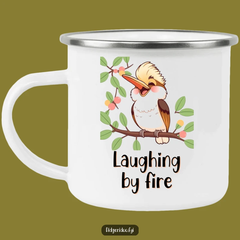 Funny Kookaburra Laughing Camping Mug: Jubilant Aussie Bird Cup, Humorous Gift