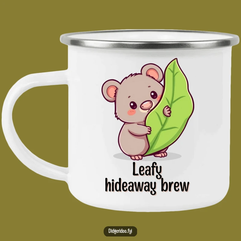 Funny Wombat Peeking Camping Mug: Adventure Fuel for the Curious