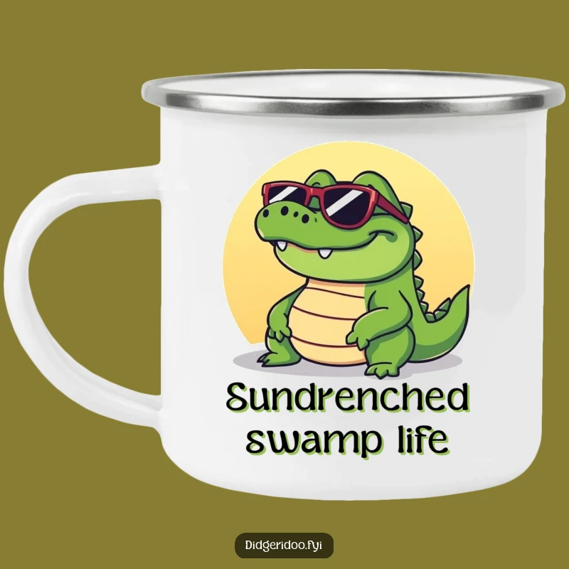 Adventure Ready Funny Crocodile Camping Mug: Stay Cool Outdoors!