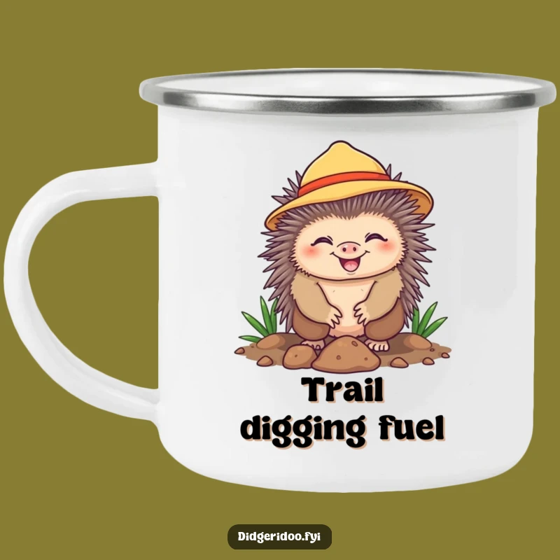 Funny Echidna Digging Camping Mug - Sunny Adventures, Outdoor Cheer, Perfect Funny Gift!