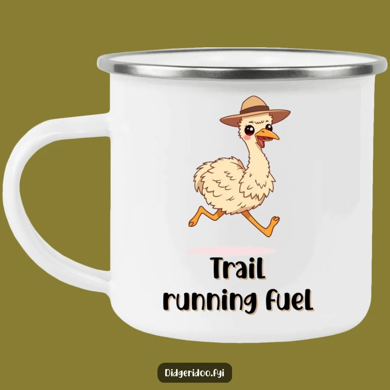 Funny Smiling Emu Running Camping Mug - Long Stride Outdoor Gift