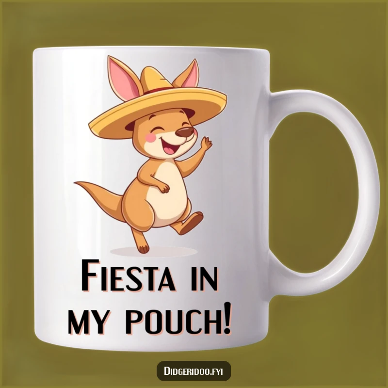 Funny Kangaroo Sombrero Bounce Mug: A Joyful Aussie Adventure, Perfect Gift
