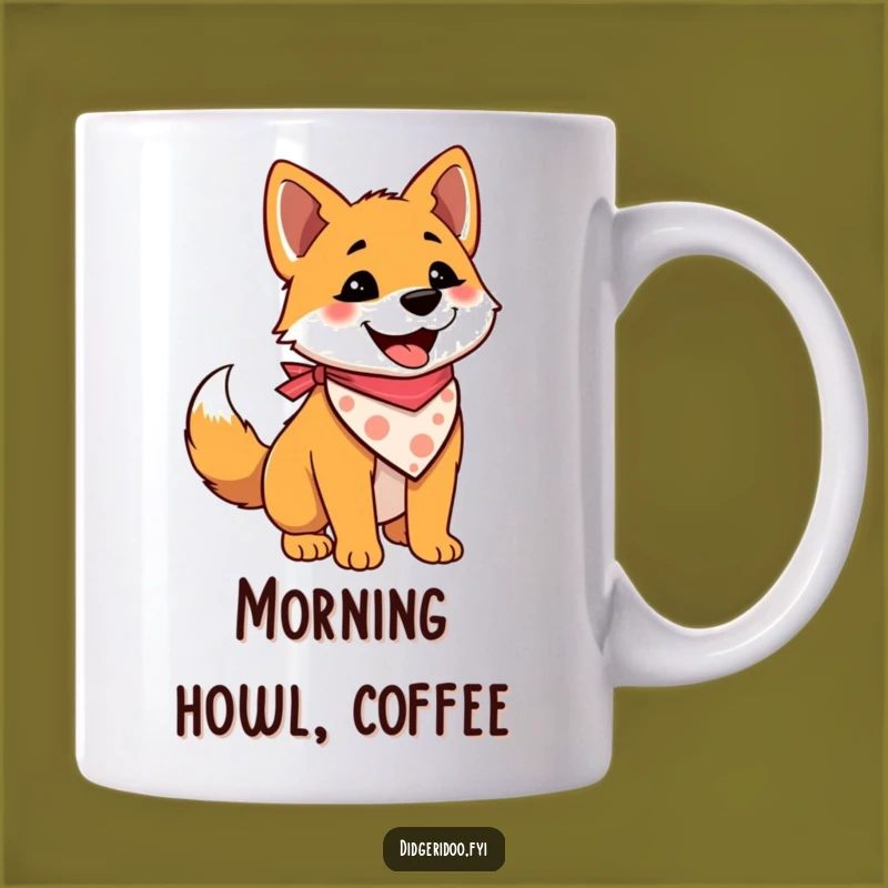 Funny Dingo Bandana Mug - Happy Tail Wagging Dog Lover Gift