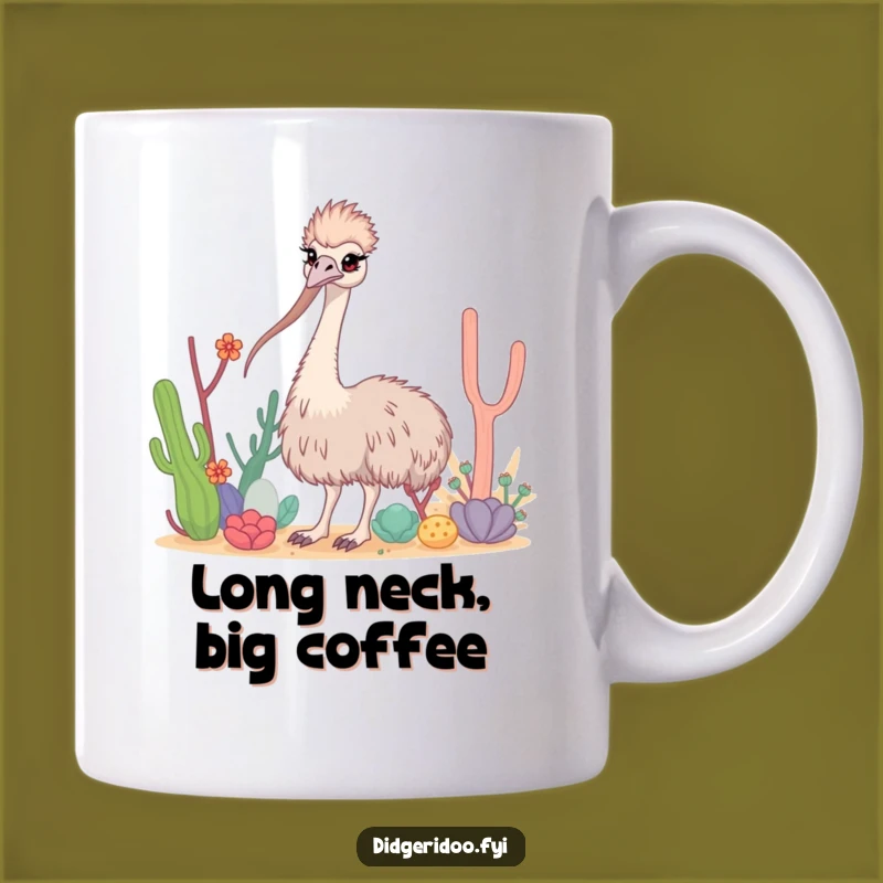Funny Emu Desert Mug: Curious Long Neck Coffee Cup Gift
