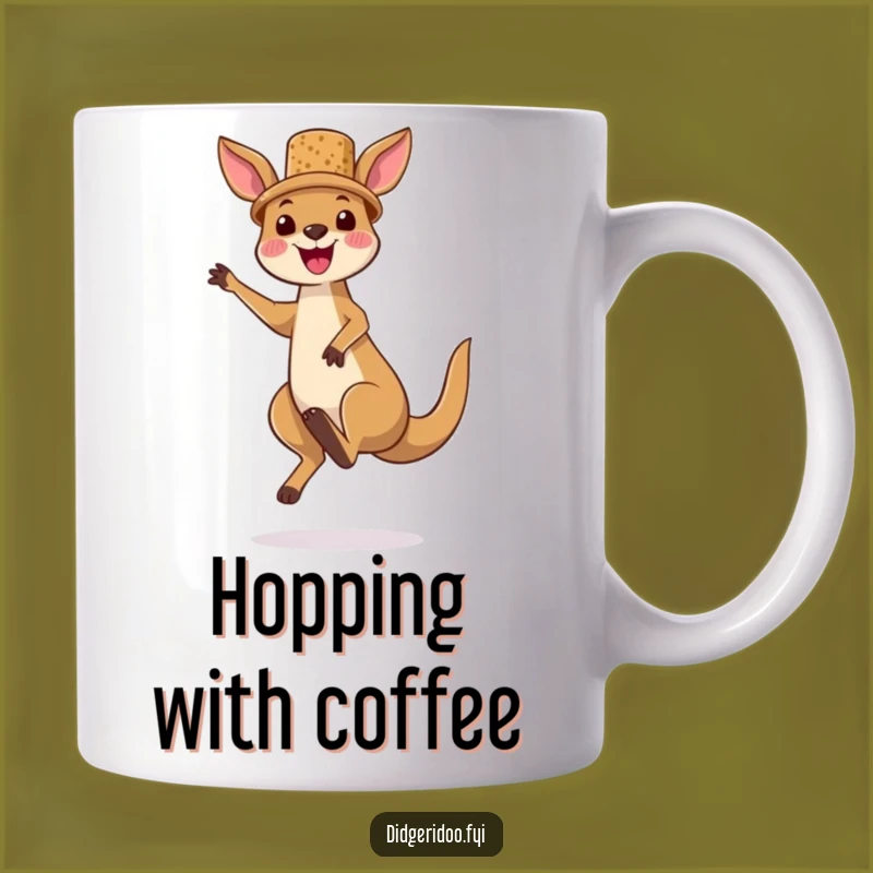 Funny Kangaroo Cork Hat Mug - Joyful Jumper Gift for Aussie Fun Lovers