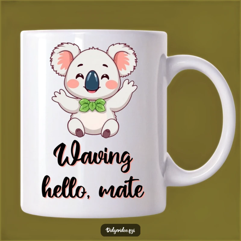 Funny Koala Wave Mug: Eucalyptus Bow Tie Friend, Hilarious Animal Gift