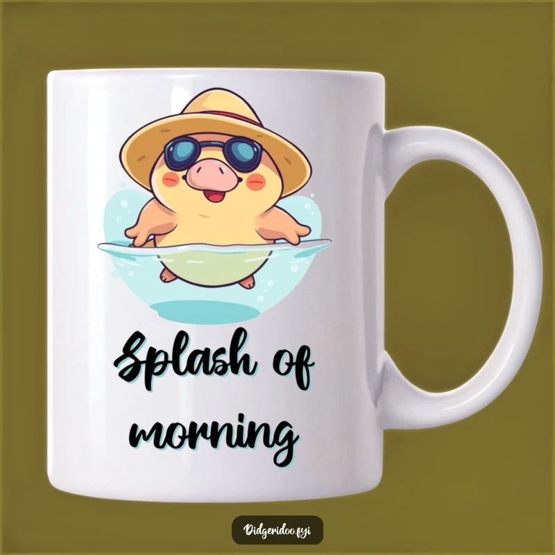 Funny Platypus Dive Sun Hat Mug: Playful Aussie Animal Gift for a Splash