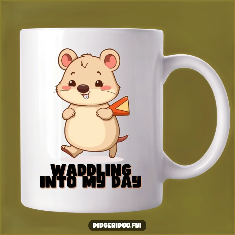 Funny Wombat Boomerang Mug: Cheerful Aussie Gift for a Happy Day