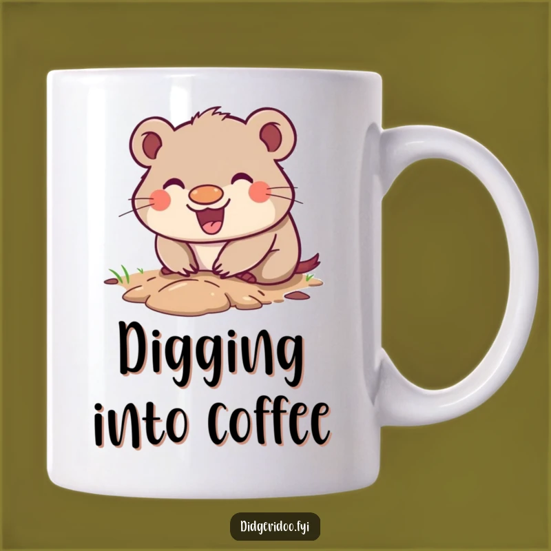 Funny Wombat Digging Mug: Start Your Day with Hilarious Enthusiasm