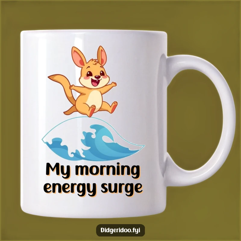 Funny Wallaby Surfer Mug: A Cheerful Leap Over Waves, Perfect Gift for Beach Lovers
