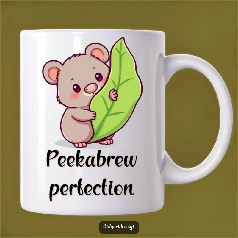 Funny Wombat Peeking Mug: Cute Aussie Curiosity for Your Morning