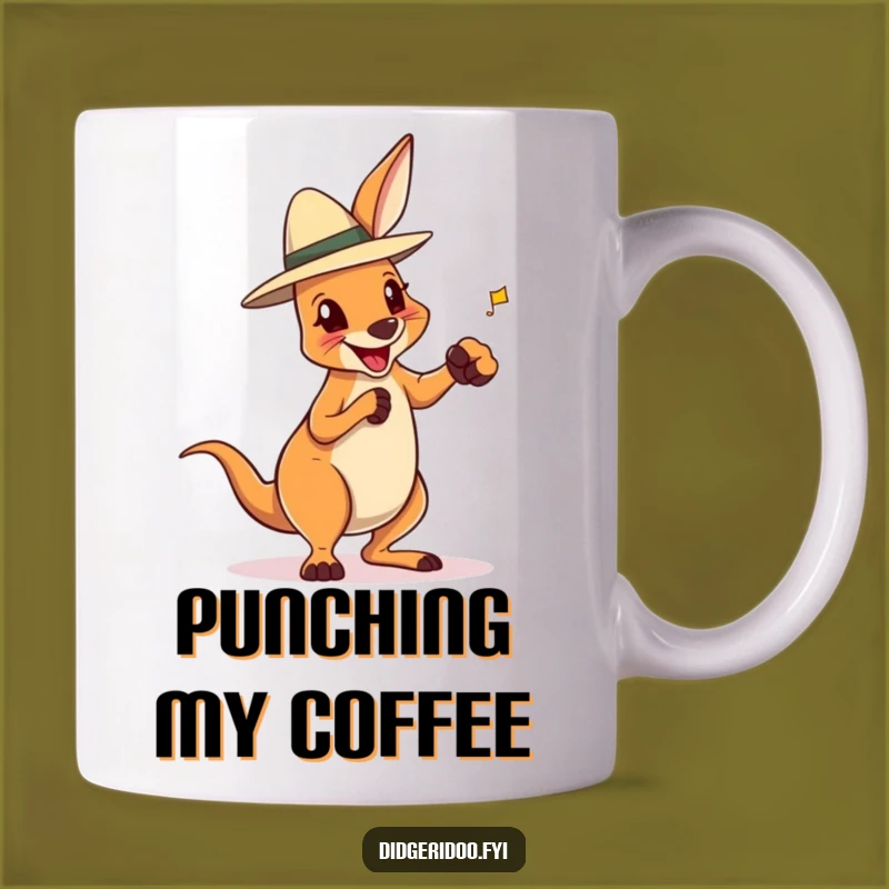 Funny Boxing Kangaroo Mug: Delighted Akubra Outback Fun, Perfect Humorous Gift