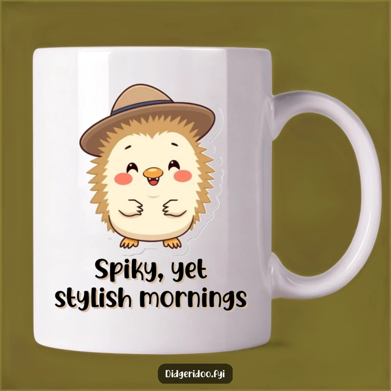 Funny Echidna Akubra Hat Mug: A Cheerful Character Gift for Aussies