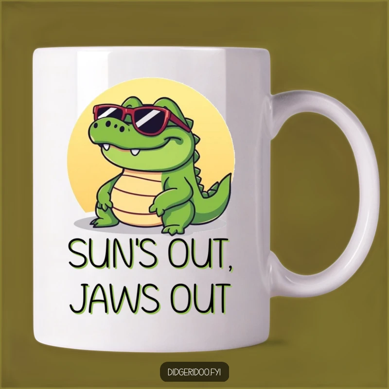 Funny Crocodile Mug: Chill Out with This Cool, Grinning Reptile!