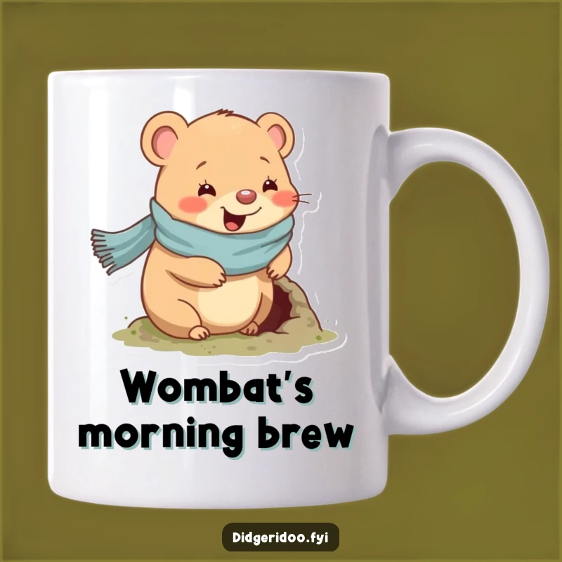 Funny Wombat Scarf Mug: Cozy Digging Humor Gift