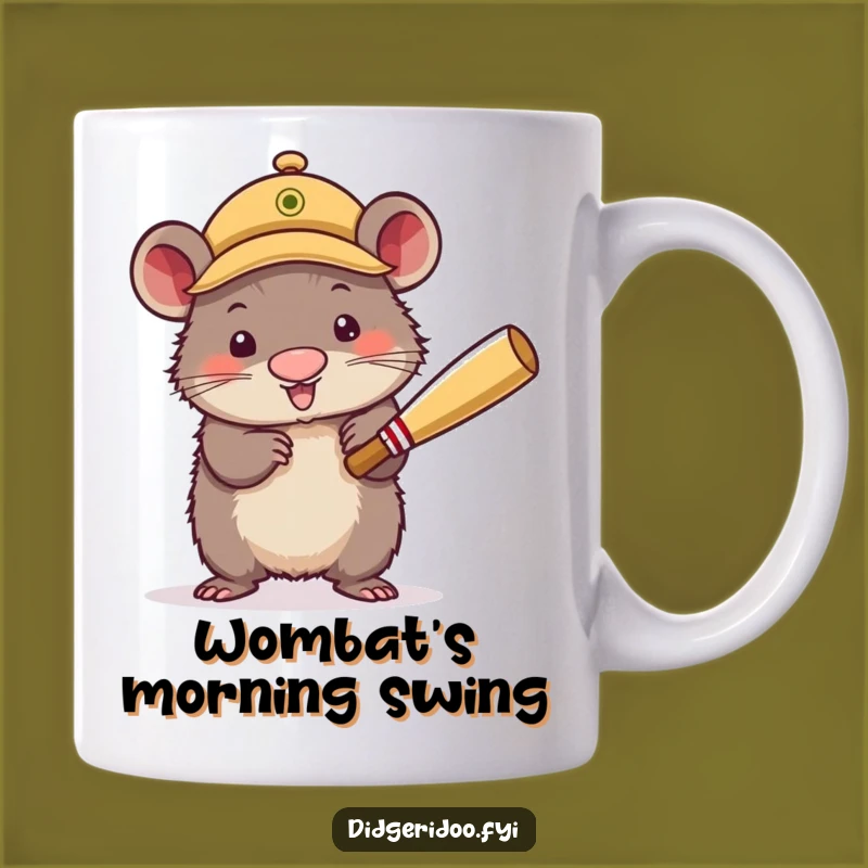 Funny Wombat Cricket Mug - Sporty Marsupial Humor, Enthusiastic Player, Perfect Funny Gift!