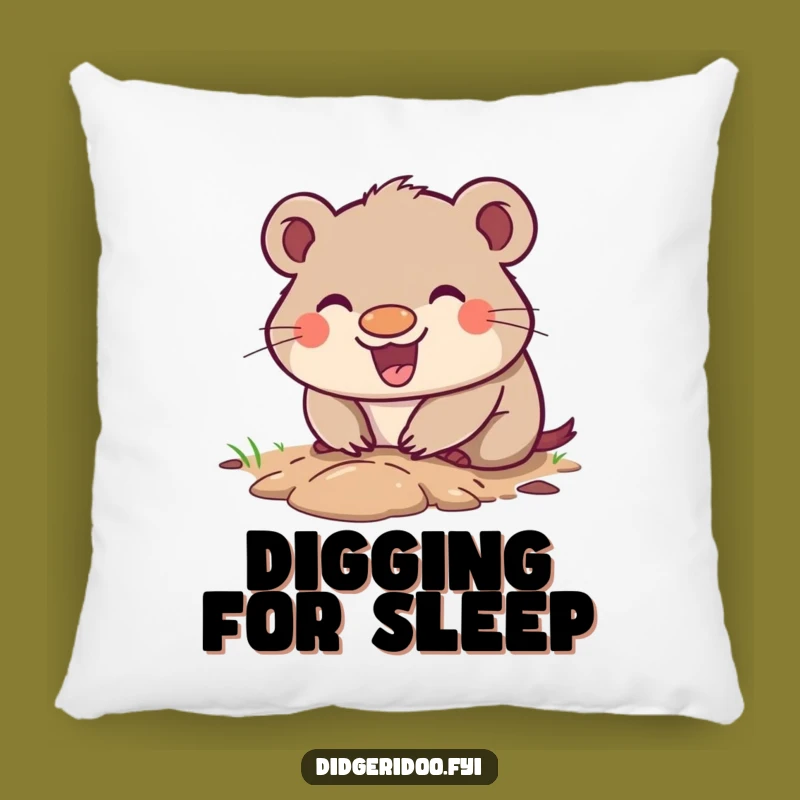 Funny Wombat Digging Pillow: Cozy Comfort with a Hilarious Outback Touch