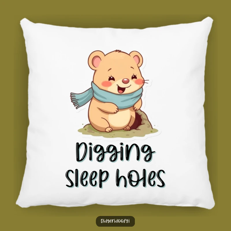 Funny Wombat Scarf Pillow: Cozy Critter Comfort Gift