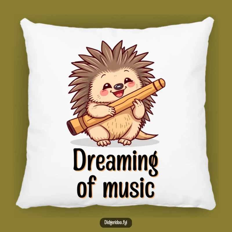 Funny Echidna Didgeridoo Pillow - Cozy Playful Cushion for Relaxing Vibes