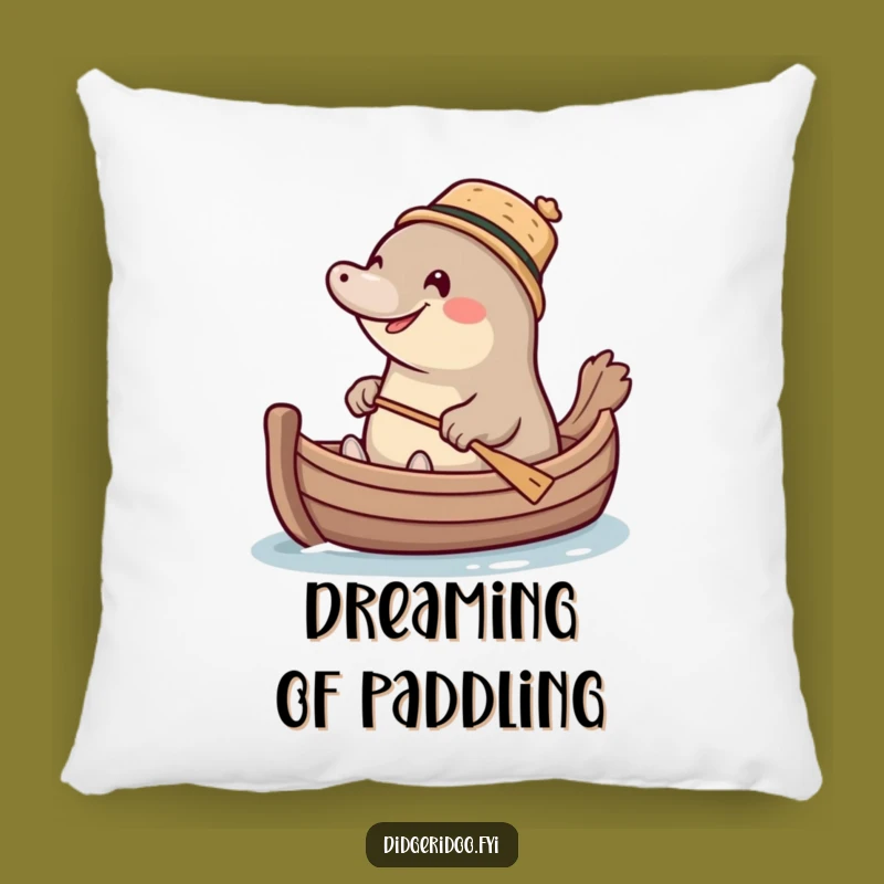 Funny Platypus Cork Hat Pillow: Giggling Paddler Comfort, Hilarious Animal Decor Gift