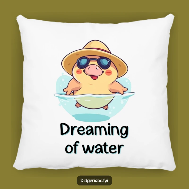 Funny Platypus Dive Sun Hat Pillow: Playful Aussie Animal Cushion, Gift