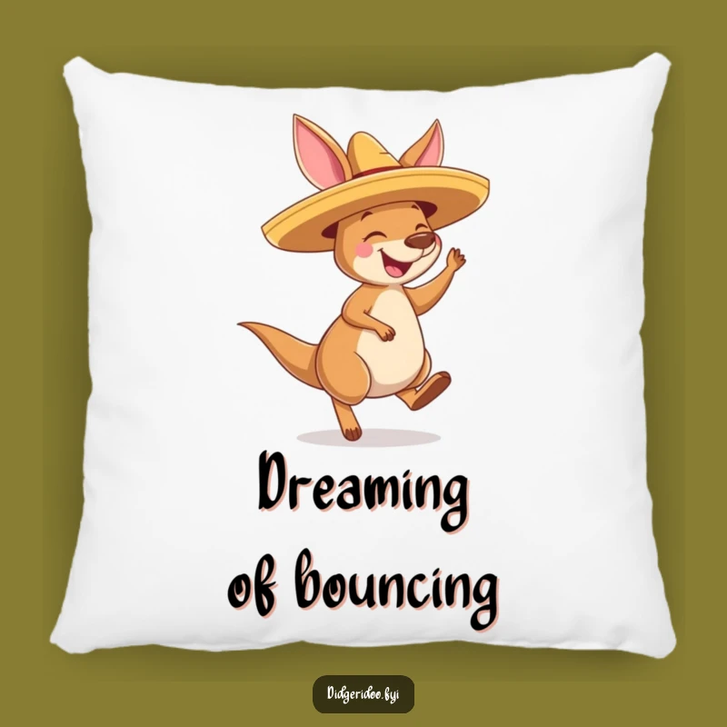 Funny Kangaroo Sombrero Pillow: Cozy Joyful Bouncing Comfort, Perfect Gift