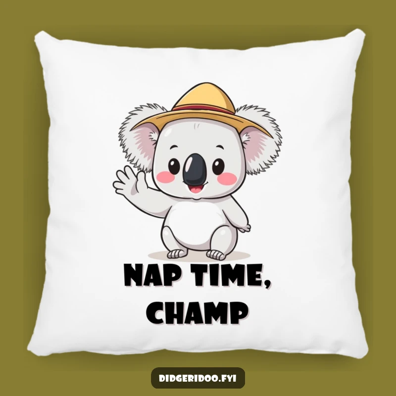Funny Koala Akubra Wave Pillow: Cozy Comfort with a Hilarious Aussie Touch