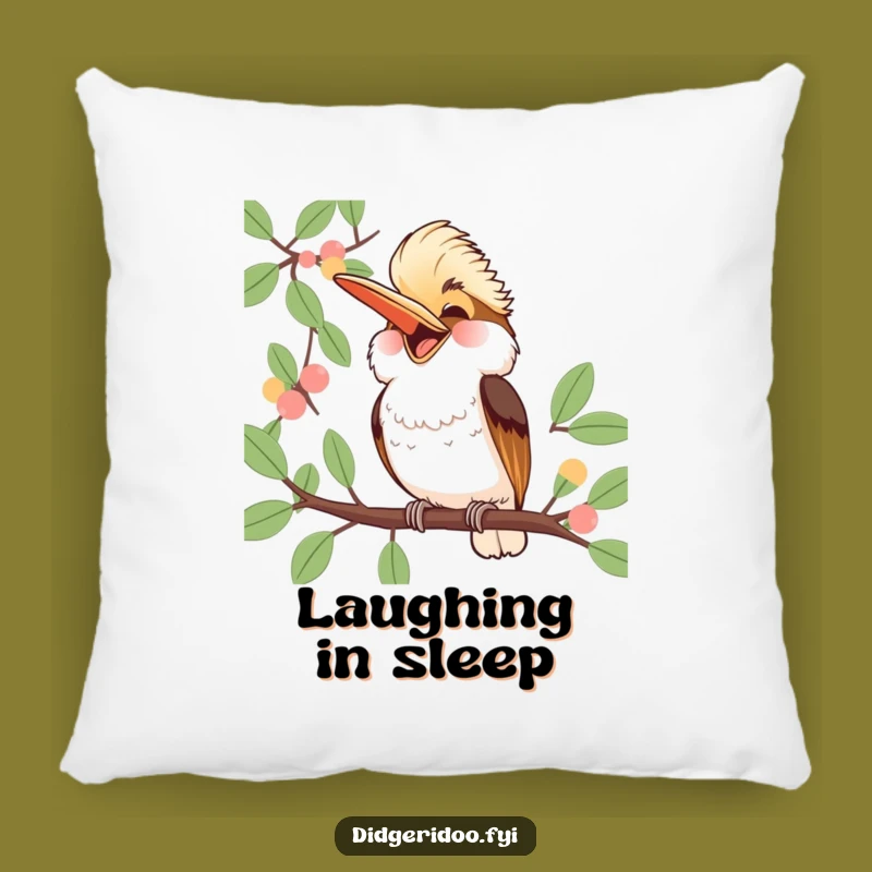 Funny Kookaburra Laughing Pillow: Cozy Aussie Bird Cushion, Humorous Gift