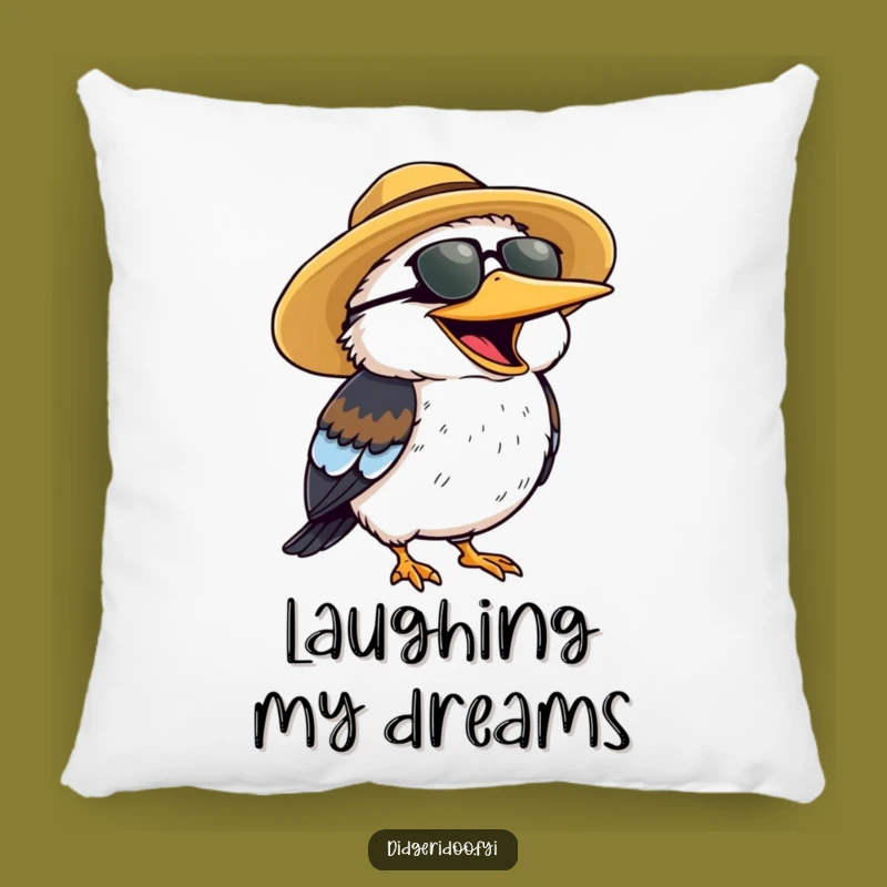 Funny Kookaburra Sun Hat Pillow - Cozy Comfort with a Laughing Friend, Ideal Gift